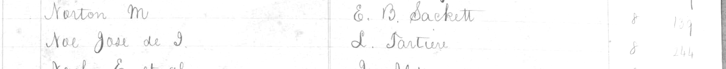 Deed index - Noe to Tarture, Book 8 pg 244